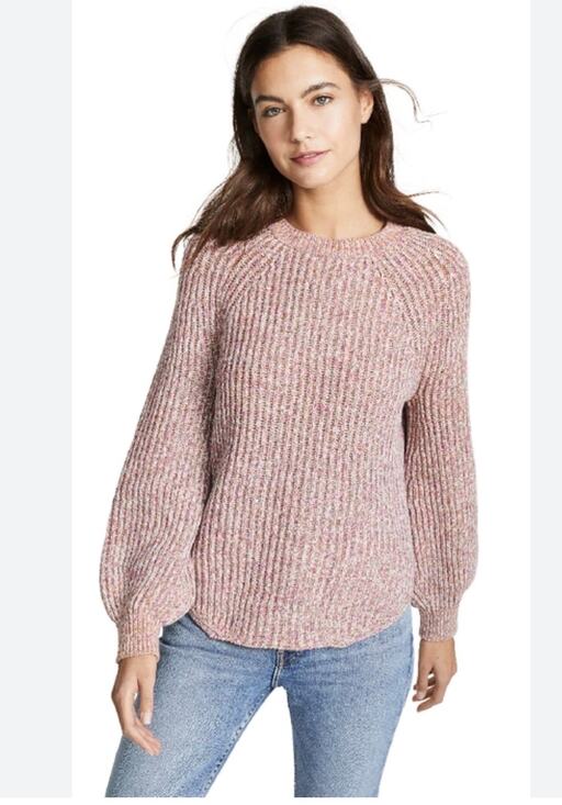 Frame Denim Sweaters - Frame Marled Raglan Crewneck Sweater Lavender Multi S